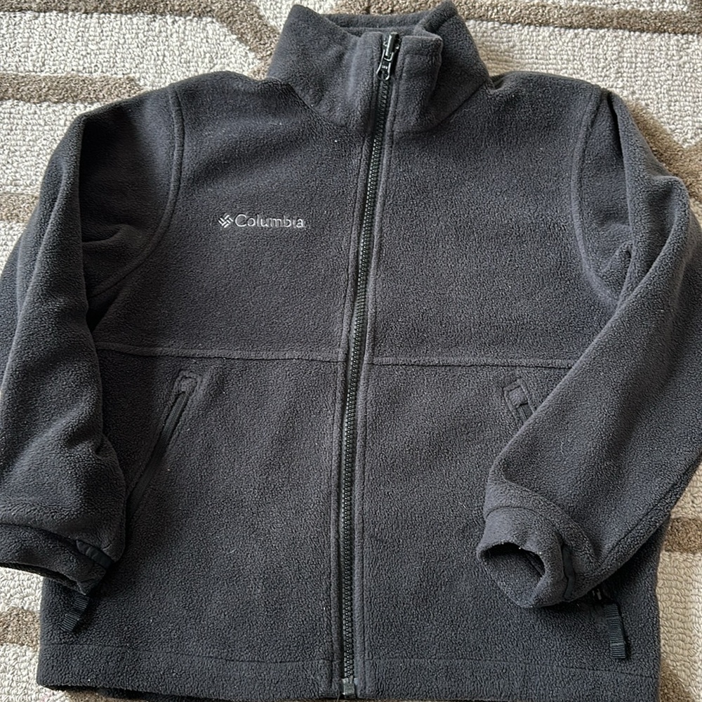 Columbia Black Full Zip Fleece Like NEW jacket sz8